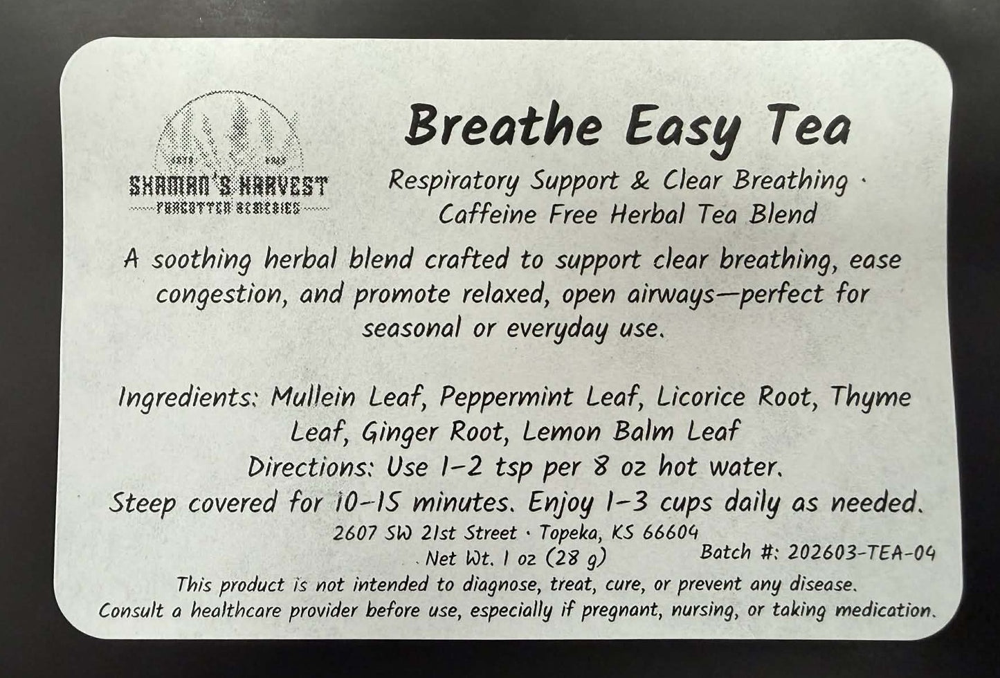 Breathe Easy Tea - Respiratory Support & Clear Breathing