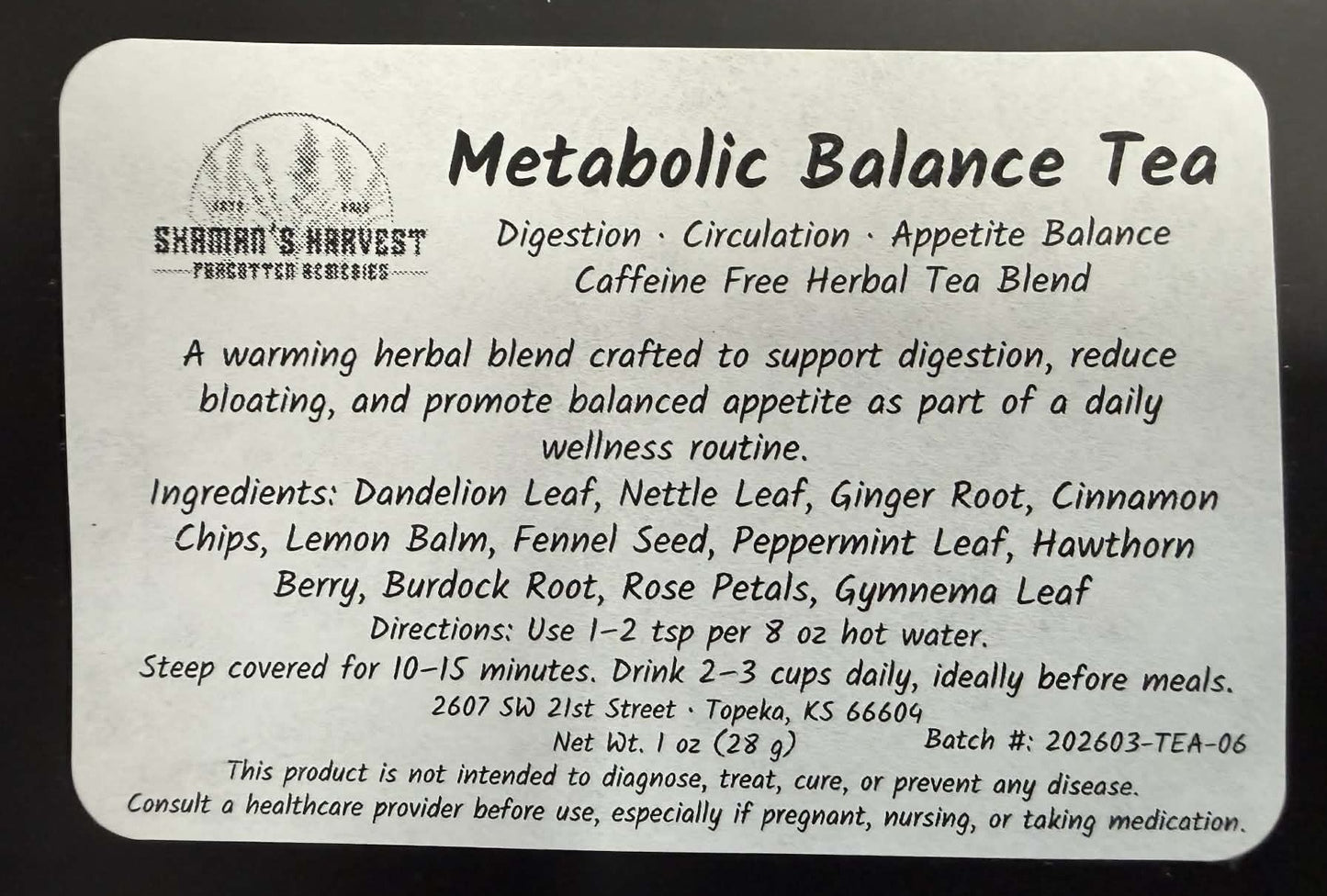 Metabolic Balance Tea - Digestion · Circulation · Appetite Balance