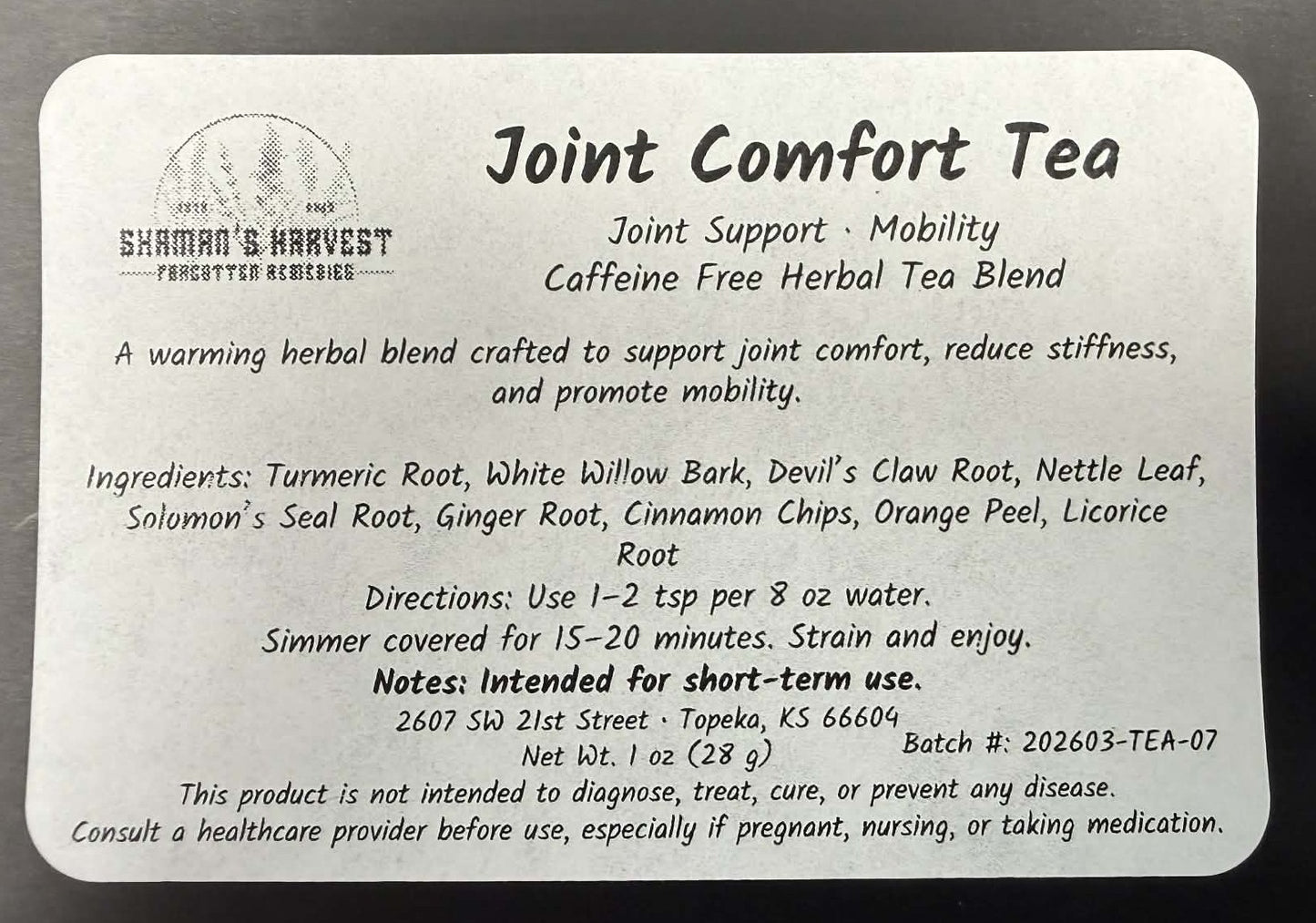 Joint Comfort Tea - Joint Support · Mobility