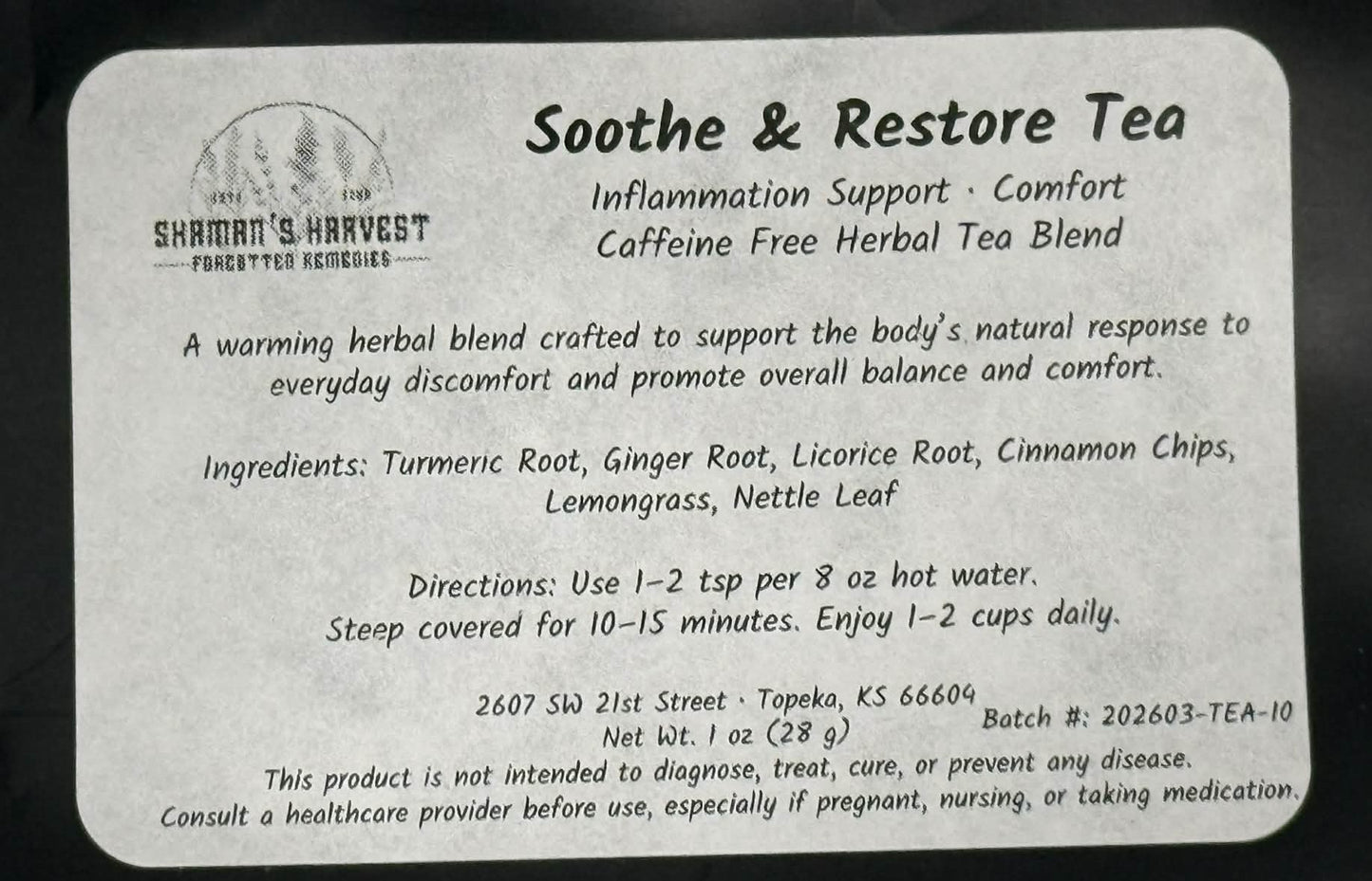 Soothe & Restore Tea - Inflammation Support · Warming Comfort